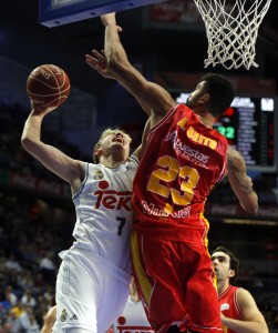 El joven Luka Doncic ante Lima. ACB Photo/P. Castillo